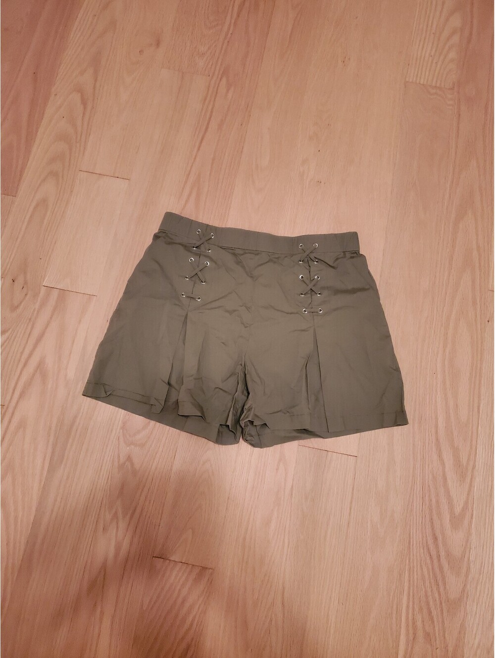 Lungry by Shelli Segal Olive Green Cotton Spandex Shorts Size L/G
